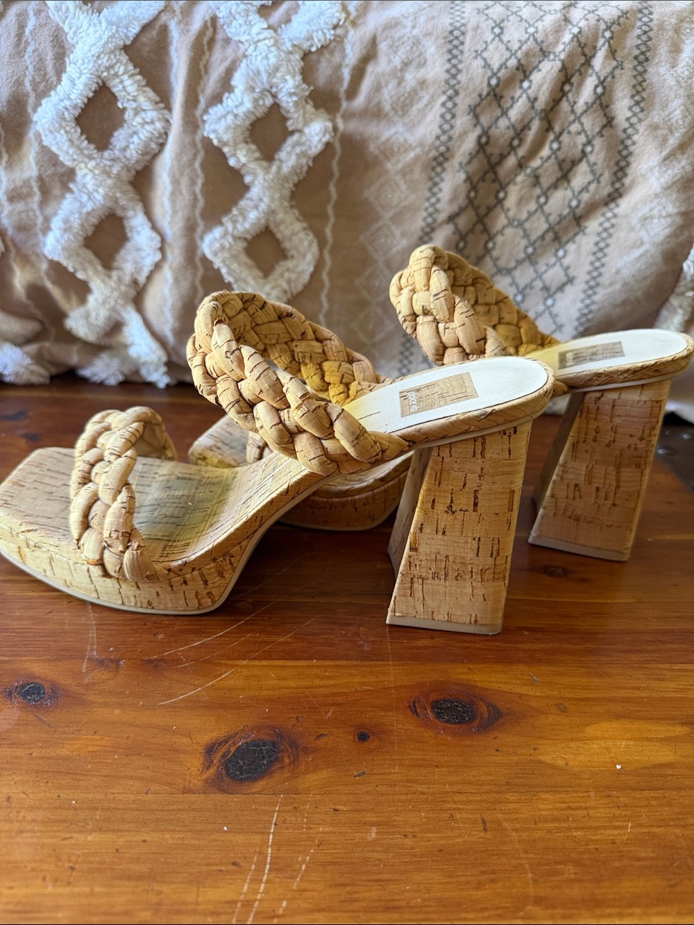 Dolce Vita Braided Cork Platform Heels - Natural Cork - Picture 4 of 6